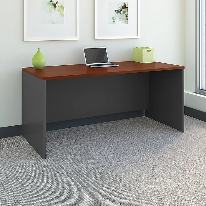 Bush Business Furniture Westfield 66W X 30D Office Desk, Hansen Cherry/Graphite Gray (WC24442A) - Image 2