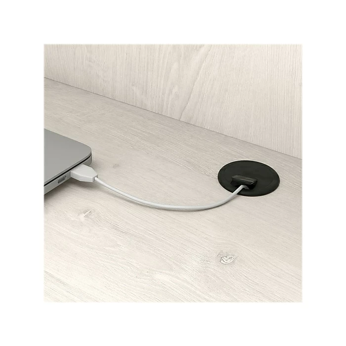 Bush Furniture Cabot 48" Computer Desk With Hutch, Linen White Oak (WC31148T) - Image 6