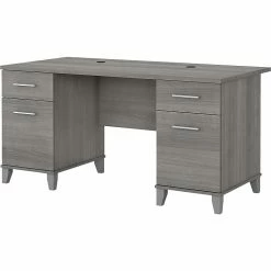 Bush Furniture Somerset 60"W Office Desk With Drawers, Platinum Gray (WC81228K)