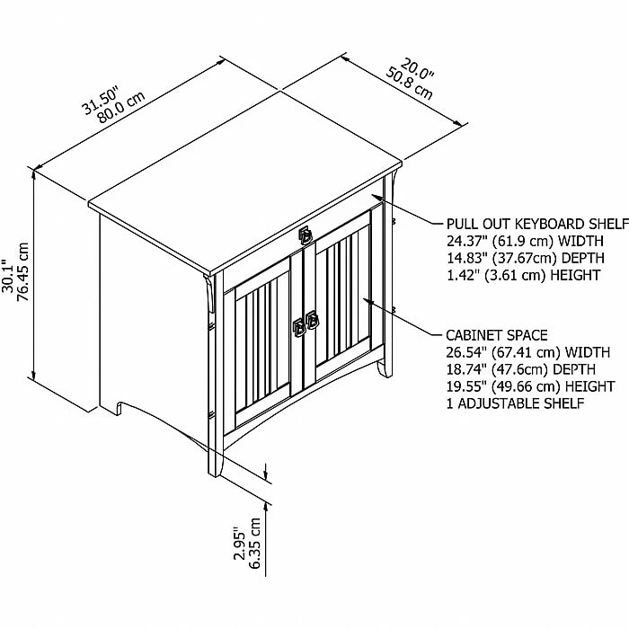 Bush Furniture Salinas 32" Table Desk, Cape Cod Gray (SAS432CG-03) - Image 4
