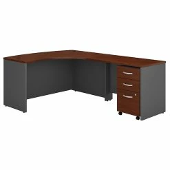Bush Business Furniture Westfield Right Handed L Shaped Desk With Mobile File Cabinet, Hansen Cherry (SRC007HCRSU)