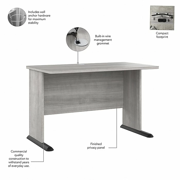 Bush Business Furniture Studio A 48"W Computer Desk, Platinum Gray (SDD248PG) - Image 3