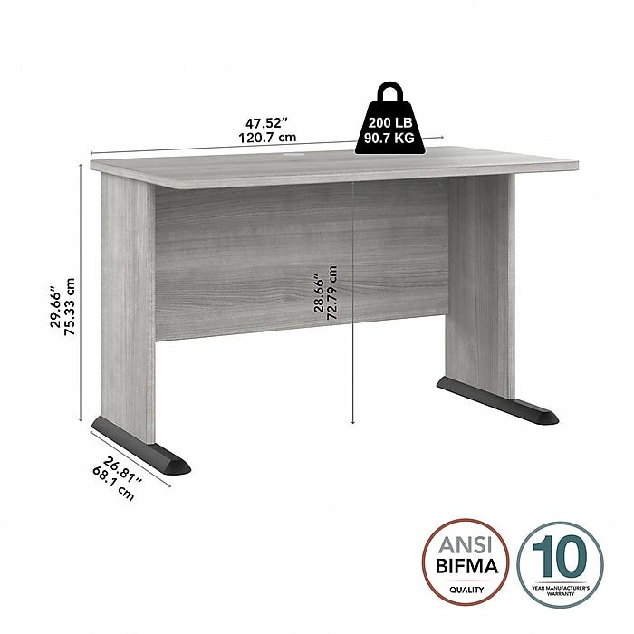 Bush Business Furniture Studio A 48"W Computer Desk, Platinum Gray (SDD248PG) - Image 4