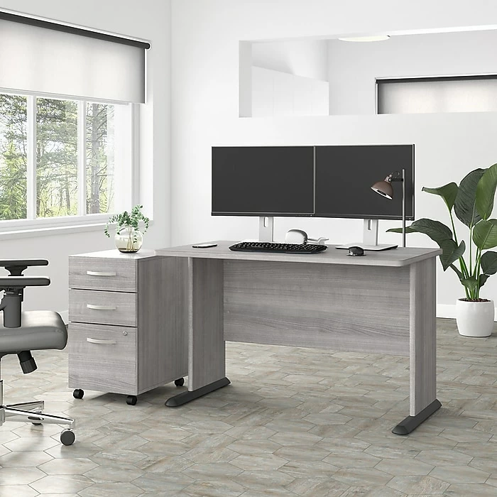 Bush Business Furniture Studio A 48"W Computer Desk, Platinum Gray (SDD248PG) - Image 6