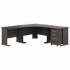 Bush Business Furniture Studio A 83"W Corner Computer Desk With 3-Drawer Mobile File Cabinet, Storm Gray (STA003SGSU)