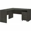 Office By Kathy Ireland® Echo 60"W L-Shaped Desk With Mobile File Cabinet, Charcoal Maple (ECH008CM)