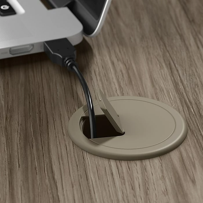 Bush Business Furniture Hybrid 72" L-Shaped Table Desk With Metal Legs, Modern Hickory (HYB026MH) - Image 5