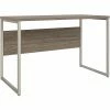 Bush Business Furniture Hybrid 48" W Computer Table Desk With Metal Legs, Modern Hickory (HYD148MH)
