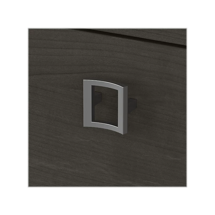 Office By Kathy Ireland® Echo 60"W L-Shaped Desk With Hutch And Mobile File Cabinet, Charcoal Maple (ECH009CM) - Image 5