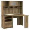 Bush Furniture Cabot 60" Corner Desk With Hutch, Reclaimed Pine (CAB008RCP)
