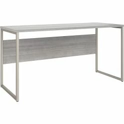 Bush Business Furniture Hybrid 60" W Computer Table Desk With Metal Legs, Platinum Gray (HYD260PG)