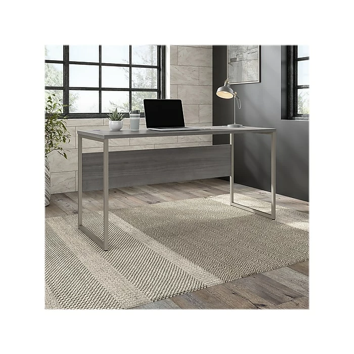 Bush Business Furniture Hybrid 60" W Computer Table Desk With Metal Legs, Platinum Gray (HYD260PG) - Image 2