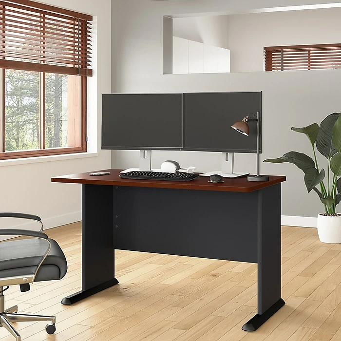 Bush Business Furniture Cubix 48W Desk, Hansen Cherry/Galaxy (WC90448A) - Image 2