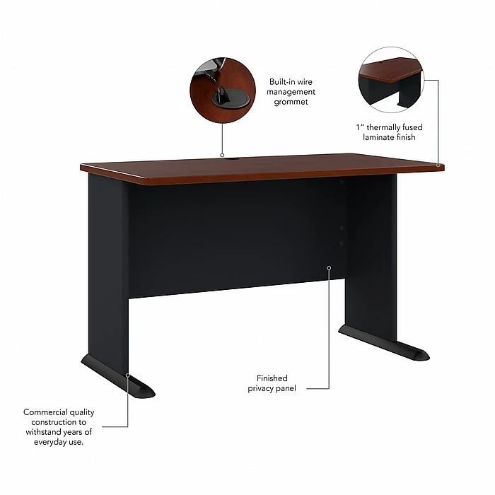 Bush Business Furniture Cubix 48W Desk, Hansen Cherry/Galaxy (WC90448A) - Image 3