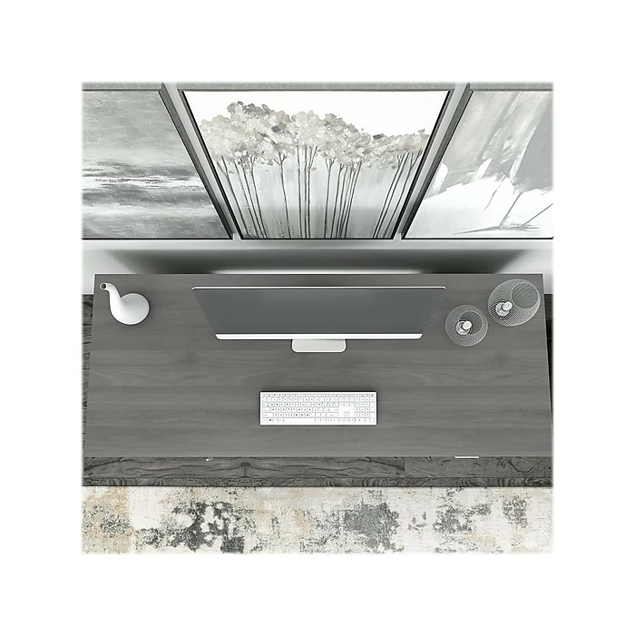 Kathy Ireland® Home By Bush Furniture Madison Avenue 60" Computer Desk With Drawer, Modern Gray (MDD260MG-03) - Image 3