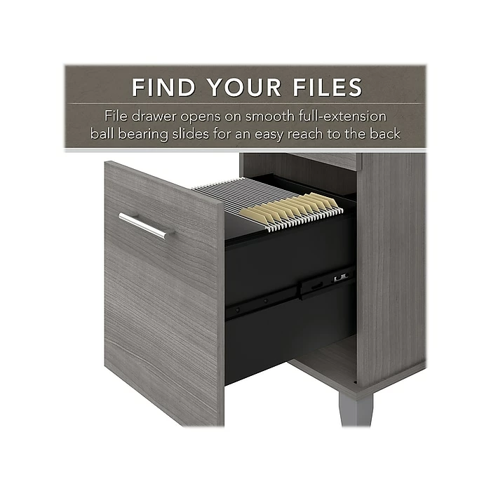 Bush Furniture Somerset 72" Computer Desk With Drawers And Hutch, Platinum Gray (SET018PG) - Image 3