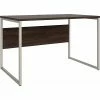 Bush Business Furniture Hybrid 48" W Computer Table Desk With Metal Legs, Black Walnut (HYD248BW)