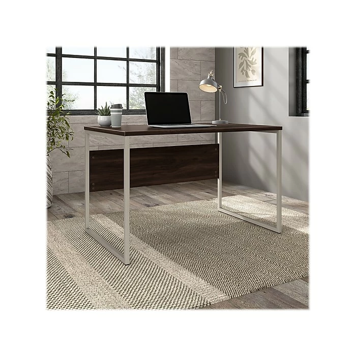 Bush Business Furniture Hybrid 48" W Computer Table Desk With Metal Legs, Black Walnut (HYD248BW) - Image 2