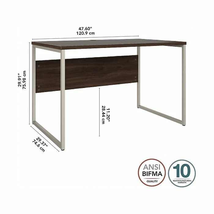 Bush Business Furniture Hybrid 48" W Computer Table Desk With Metal Legs, Black Walnut (HYD248BW) - Image 4