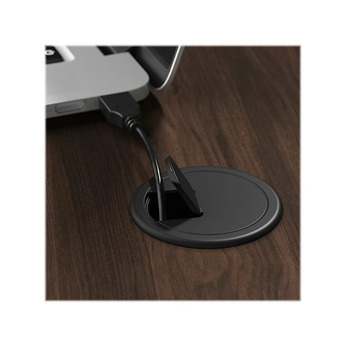 Bush Business Furniture Hybrid 48" W Computer Table Desk With Metal Legs, Black Walnut (HYD248BW) - Image 5