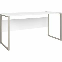Bush Business Furniture Hybrid 60" W Computer Table Desk With Metal Legs, White (HYD260WH)