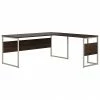 Bush Business Furniture Hybrid 72" L-Shaped Table Desk With Metal Legs, Black Walnut (HYB026BW)