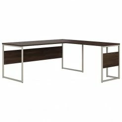 Bush Business Furniture Hybrid 72" L-Shaped Table Desk With Metal Legs, Black Walnut (HYB026BW)