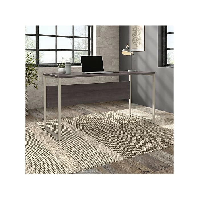 Bush Business Furniture Hybrid 60" W Computer Table Desk With Metal Legs, Storm Gray (HYD260SG) - Image 2