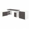 Bush Business Furniture Jamestown 71" L-Shaped Desk Bundle, Storm Gray/White (JTN010SGWHSU)