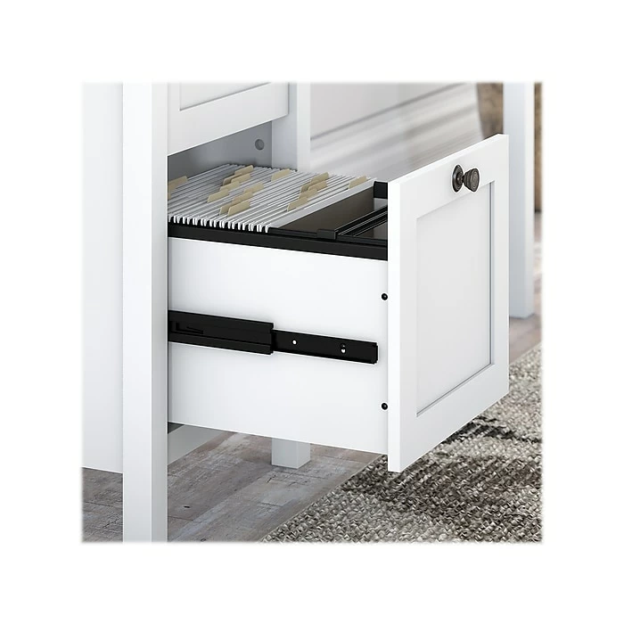 Bush Furniture Mayfield 54" Computer Desk With Drawers, Pure White/Shiplap Gray (MAD254GW2-03) - Image 8