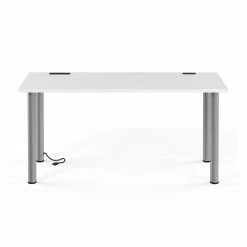 Union & Scale™ Essentials 60" Powered Computer And Writing Desk, White (UN56971)