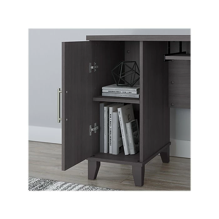 Bush Furniture Somerset 72"W L-Shaped Desk With Hutch, Lateral File Cabinet And Bookcase, Storm Gray (SET012SG) - Image 6