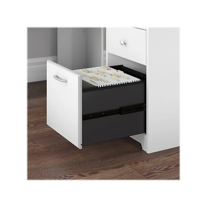 Bush Furniture Cabot 60" L-Shaped Computer Desk With Hutch, White (CAB001WHN) - Image 3