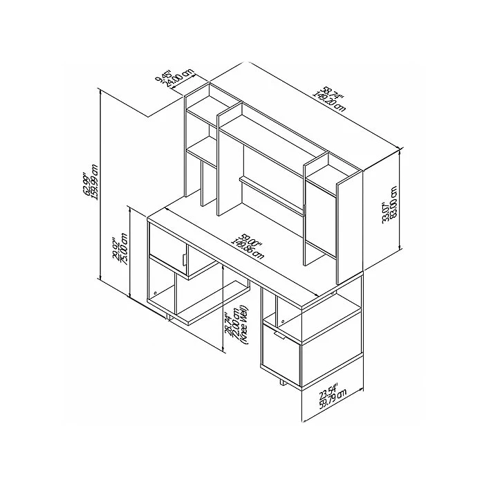 Kathy Ireland® Home By Bush Furniture Madison Avenue 60" Computer Desk With Hutch, Pure White (MDS004PW) - Image 5