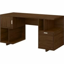Kathy Ireland® Home By Bush Furniture Madison Avenue 60" Computer Desk, Modern Walnut (MDD260MW-03)