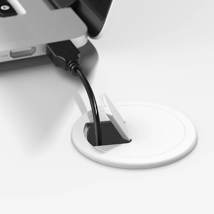 Bush Business Furniture Studio A 83"W Corner Computer Desk With 3-Drawer Mobile File Cabinet, White (STA003WHSU) - Image 9