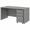Bush Business Furniture Studio C 60W X 30D Office Desk With Mobile File Cabinet, Platinum Gray (STC014PGSU)