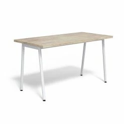 Union & Scale™ Lewis 29"H X 54"W Laminate Office And Computer Writing Desk, Light Walnut, Tool-Less Assembly (UN55690-CC)