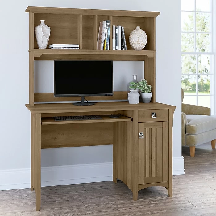 Bush Furniture Salinas 48" Computer Desk With Hutch, Reclaimed Pine (MY72408-03) - Image 2