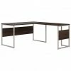 Bush Business Furniture Hybrid 60"W L-Shaped Table Desk With Metal Legs, Black Walnut (HYB027BW)