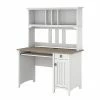 Bush Furniture Salinas 48" Computer Desk With Hutch, Shiplap Gray/Pure White (MY72808-03)