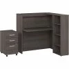 Bush Business Furniture Studio C 48"W Cubicle Desk With Shelves And Mobile File Cabinet, Storm Gray (STC061SGSU)