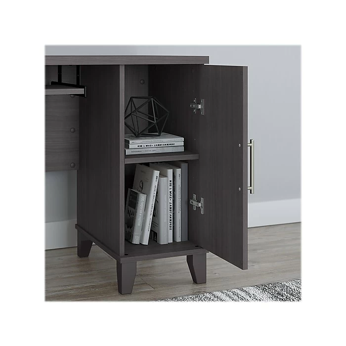 Bush Furniture Somerset 60"W L-Shaped Desk With Hutch And Lateral File Cabinet, Storm Gray (SET008SG) - Image 6