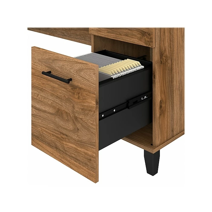 Bush Furniture Somerset 72" L-Shaped Desk With Storage, Fresh Walnut (WC81310K) - Image 7