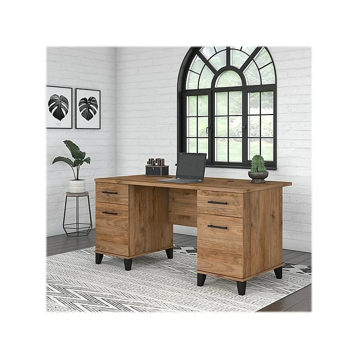 Bush Furniture Somerset 60" Computer Desk, Fresh Walnut (WC81328K) - Image 2