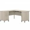 Bush Furniture Somerset 60" L-Shaped Desk With Storage, Sand Oak (WC81130K)