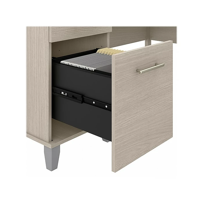 Bush Furniture Somerset 60" L-Shaped Desk With Storage, Sand Oak (WC81130K) - Image 7