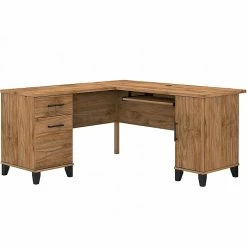 Bush Furniture Somerset 60" L-Shaped Desk With Storage, Fresh Walnut (WC81330K)