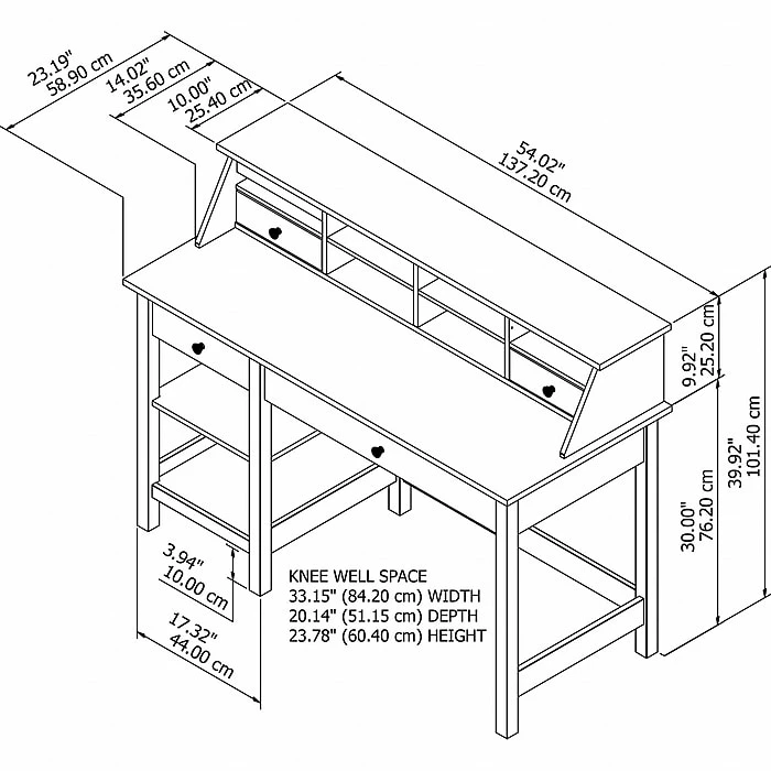 Bush Furniture Mayfield 54" Computer Desk With Shelves And Desktop Organizer, Pure White/Shiplap Gray (MAY001GW2) - Image 3
