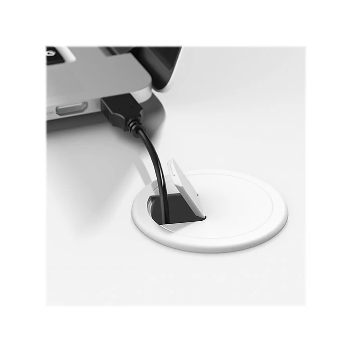 Office By Kathy Ireland® Echo 60"W L-Shaped Desk With Hutch And Mobile File Cabinet, Pure White/Modern Gray (ECH009WHMG) - Image 6